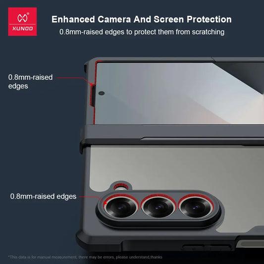 Galaxy Z Fold Series Hybrid Shockproof Case with Tempered Glass